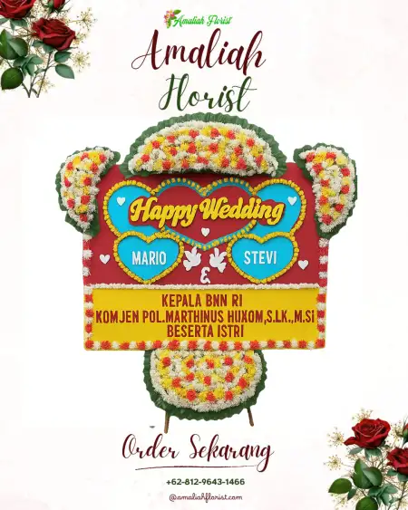 Papan Bunga Pernikahan Poyowa Besar Dua